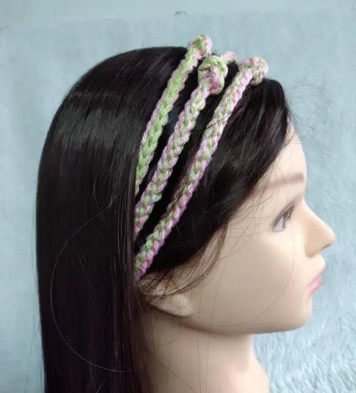 Faixa em crochê  para cabelo em crochê -  cordões