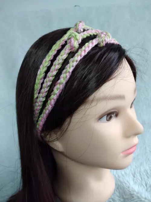 Faixa em crochê  para cabelo em crochê -  cordões