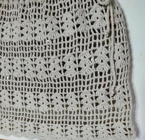 Saia saída de praia em crochê -  natural