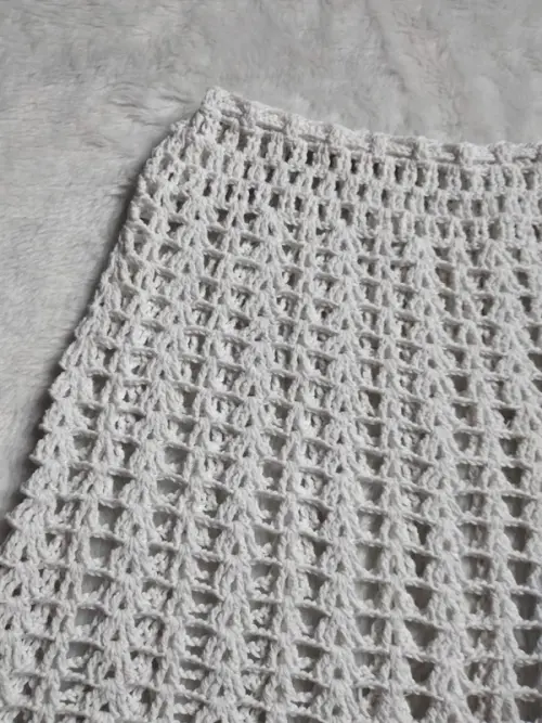 Saia saída de praia em crochê -  branca