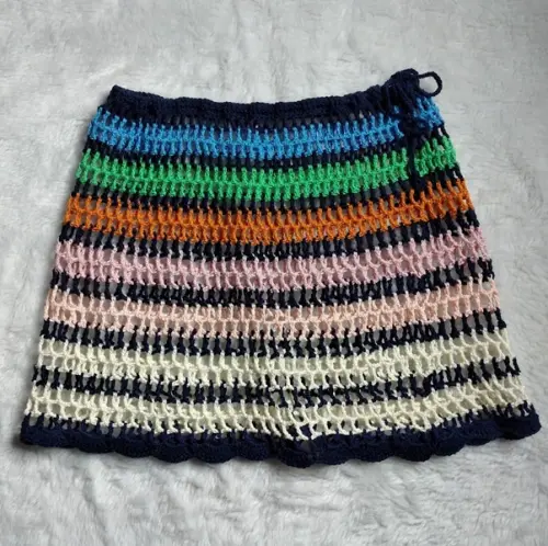 Saia saída de praia em crochê -  colorida