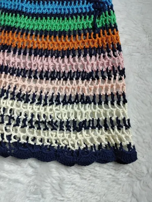 Saia saída de praia em crochê -  colorida