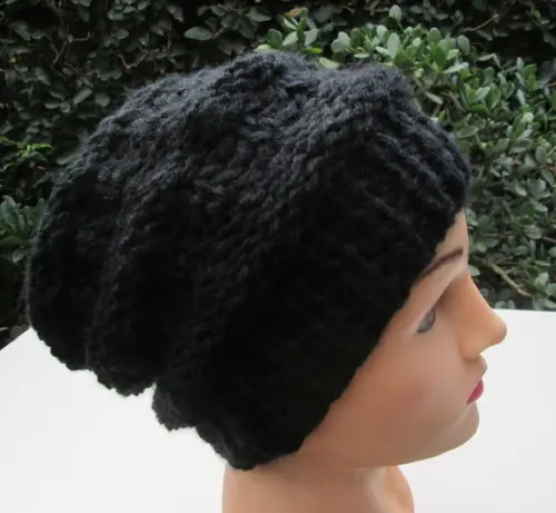 Gorro Beanie em Tricô-viena Preto