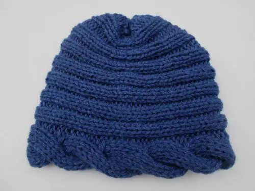 Cachecol e Gorro em Trico - Azul