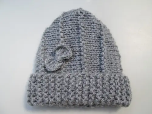 Cachecol e Gorro Infantil em Trico com Laço-  cor Cinza- feito ?