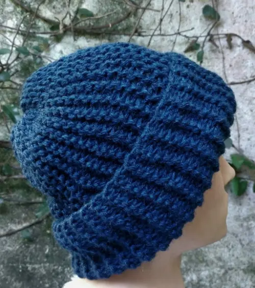 Cachecol Maxi Gola e Gorro em Tricô - Cordão - Azul