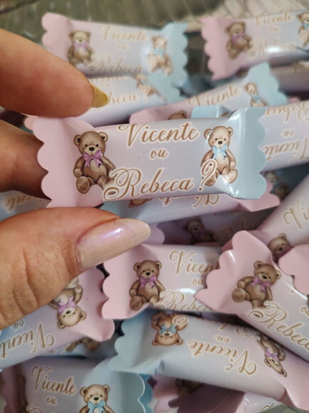 Balinha Personalizada Chá Revelação - 100 Unidades