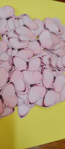 Borboletas Rosa Sortidas - Kit 20 Borboletas