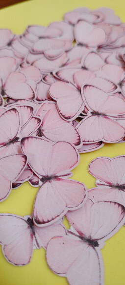 Borboletas Rosa Sortidas - Kit 20 Borboletas