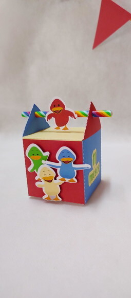 Caixa Cubo Canudo Gatinho Minimalista