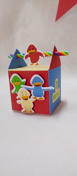 Caixa Cubo Canudo Gatinho Minimalista