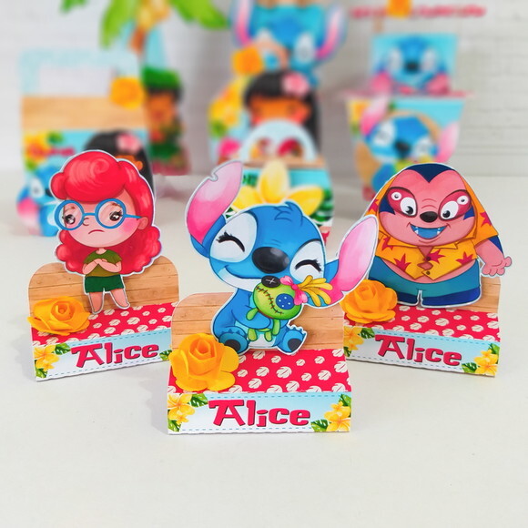 Caixa Porta Bis Personalizada - Lilo & Stitch - 15 Unidades