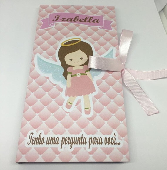 Caixinha Convite Madrinha Completa - Rosa