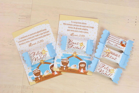 Card com Bala Natal Bíblico - 30 Unidades