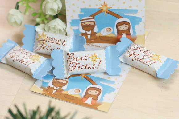 Card com Bala Natal Bíblico - 30 Unidades
