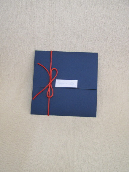 Convite de Casamento - Azul Marinho e Vermelho