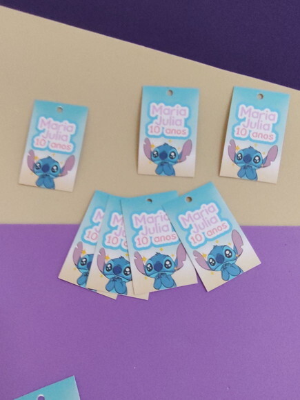 Tag Lilo & Stitch com Furo - 40 Unidades