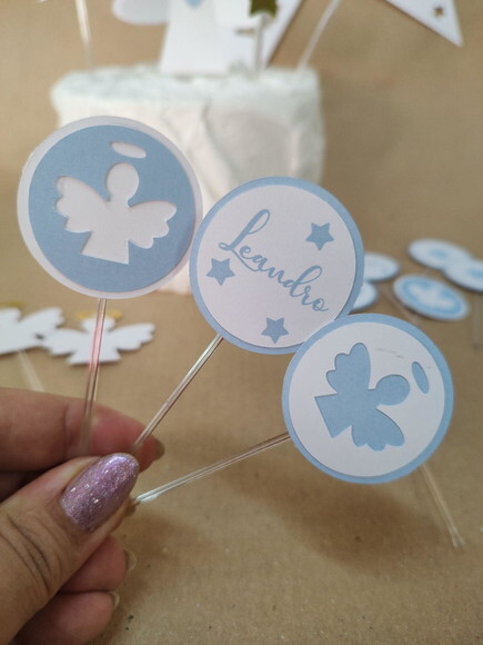 Tag para Doces Batizado - Kit com 30 Unidades