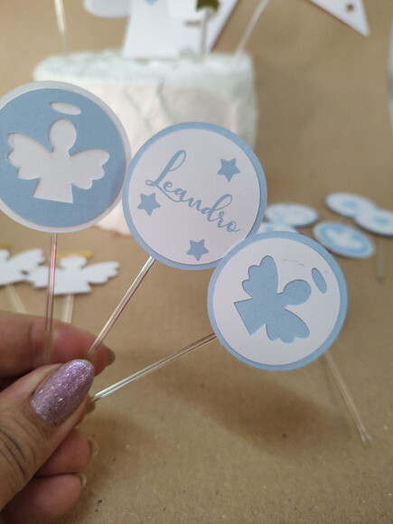 Tag para Doces Batizado - Kit com 30 Unidades