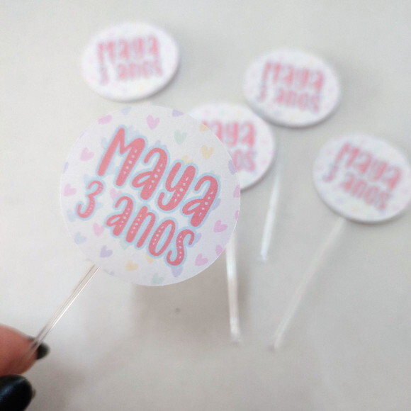 Tag para Doces Pequena Confeiteira 4cm - 30 Unidades