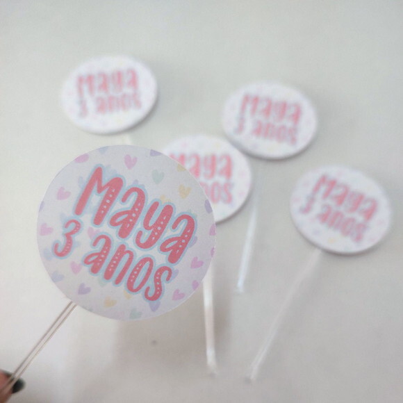 Tag para Doces Pequena Confeiteira 4cm - 30 Unidades