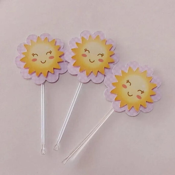 Tag para Doces Solzinho 4cm - 50 UNIDADES