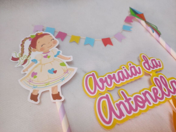 Topo de Bolo Festa Junina Menina