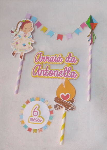 Topo de Bolo Festa Junina Menina