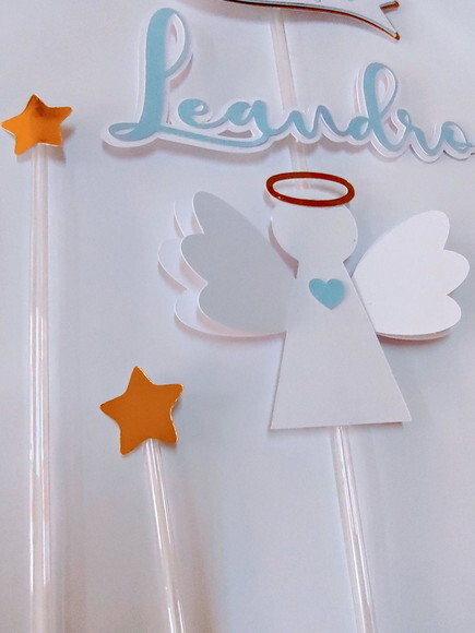 Topo de Bolo Premium - Lírios + Dourado