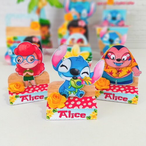 Caixa Porta Bis Personalizada - Lilo & Stitch - 15 Unidades