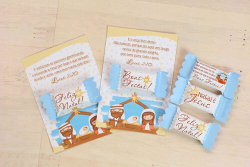 Card com Bala Natal Bíblico - 30 Unidades