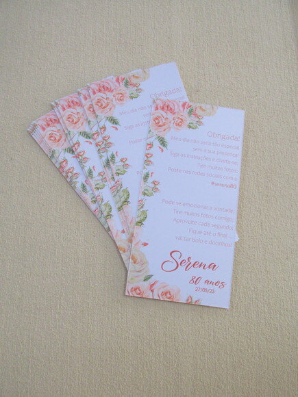 Cartão Agradecimento / Recado Floral