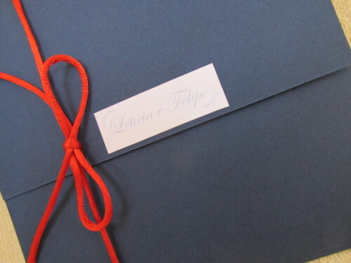Convite de Casamento - Azul Marinho e Vermelho