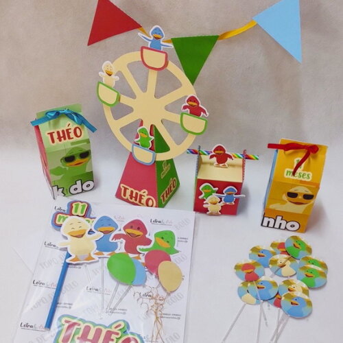 Kit Mesversário Patinhos Coloridos