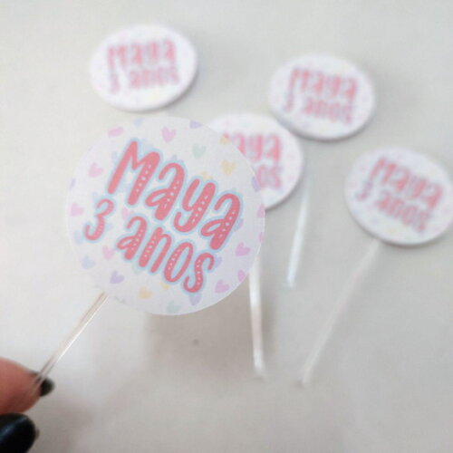 Tag para Doces Pequena Confeiteira 4cm - 30 Unidades