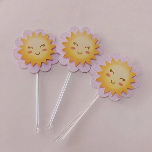 Tag para Doces Solzinho 4cm - 50 UNIDADES