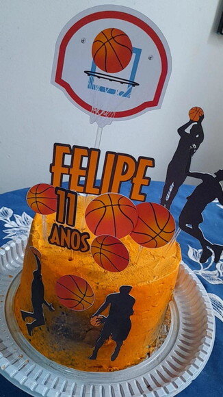 Topo de Bolo Basquete