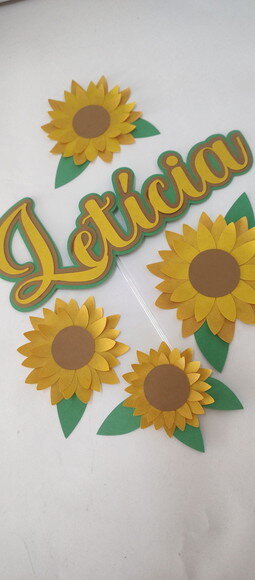 Topo de Bolo Girassol Camadas