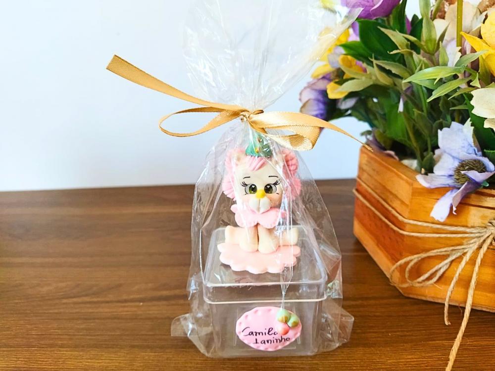 kit 10 caixinhas luxo circo em biscuit com nome da criança