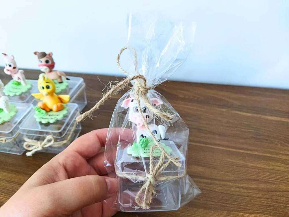 caixinha fazendinha menino lembrancinha de biscuit luxo 10 uni