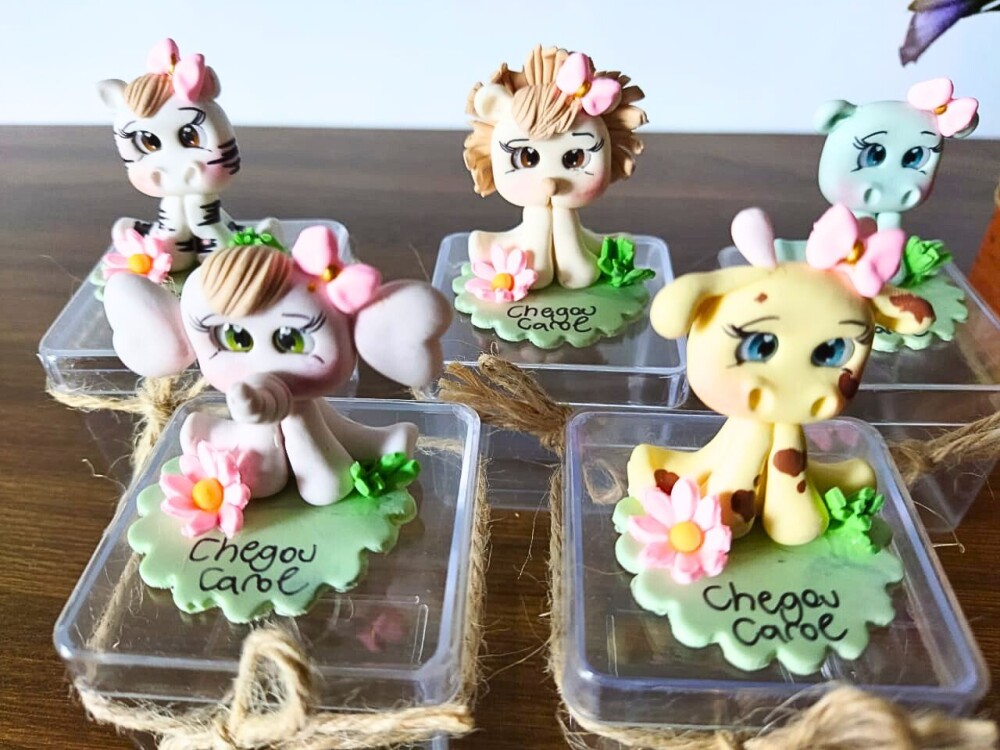 caixinha personalizada safari menina cand color em biscuit