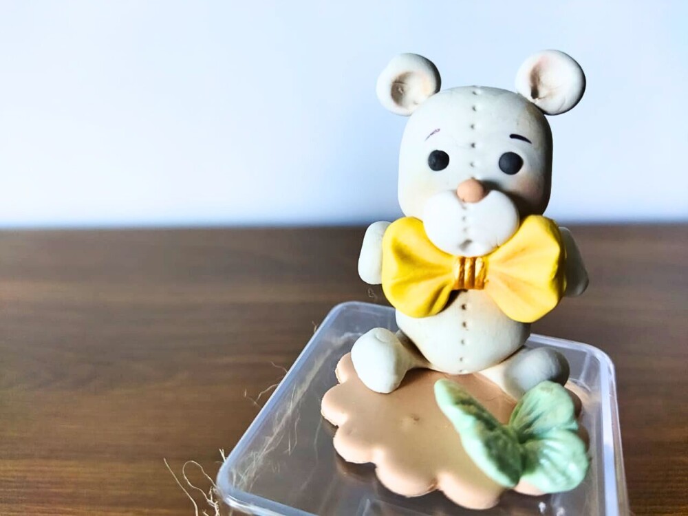 10 caixinhas personalizadas ursinho menino clássico em biscuit