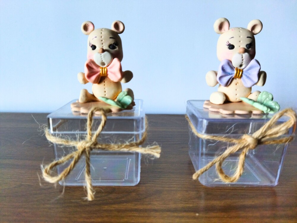 10 caixinhas personalizadas ursinha menina lembrancinha clássica