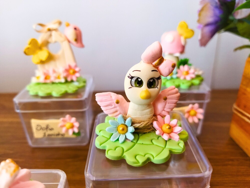 10 caixinhas personalizadas jardim encantado biscuit 5 modelos