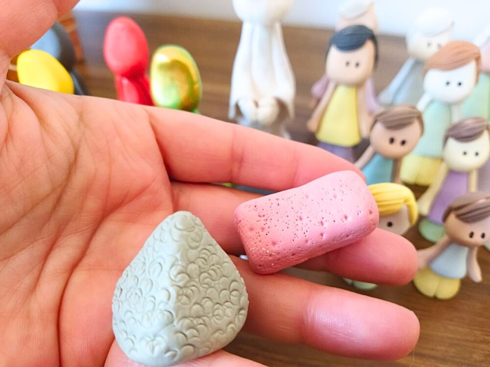 kit profissional de bonecos para constelação familiar em biscui