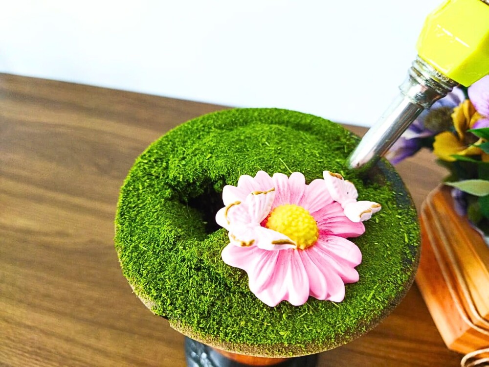 kit 6 enfeites de cuia chimarrão luxo flor margarida de biscuit