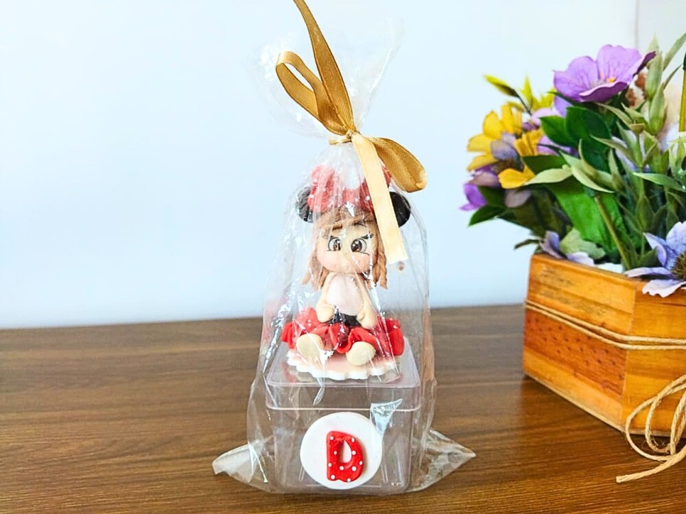 5 caixinhas cenário minnie vermelha lembrancinha para aniversár