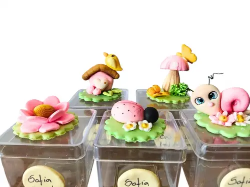 kit 10 caixinhas luxo jardim encantado em biscuit