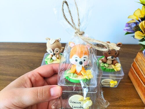 caixinha personalizada lembrancinha bosque encantado menino