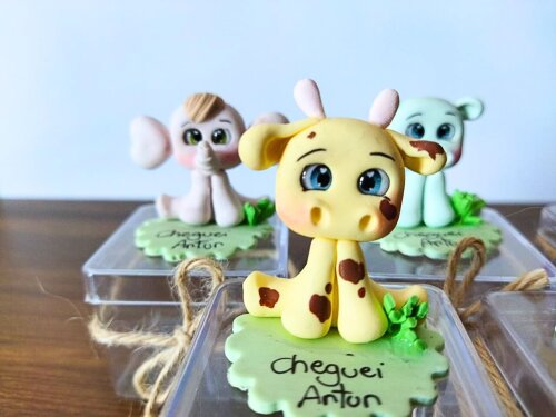 caixinha personalizada safari menino classico em biscuit